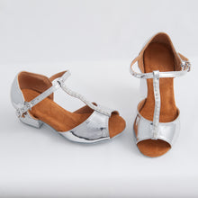 Load image into Gallery viewer, Low Heel Ballroom/Latin Shoes - Chrome
