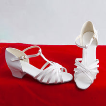 Load image into Gallery viewer, LH_Rosie T-Bar - White Latin Sandal
