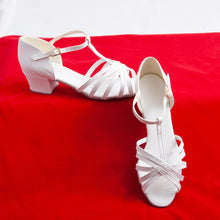 Load image into Gallery viewer, LH_Rosie T-Bar - White Latin Sandal
